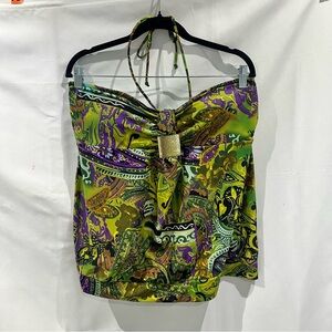 Paisley Green & Purple Halter Top
